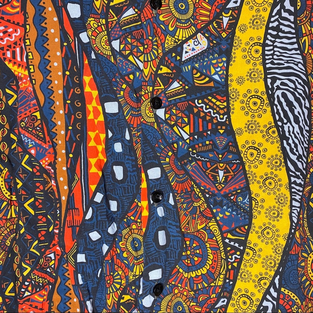 1970s Bohemian Button Short Sleeve Shirt Paisley - Picture 4 of 4